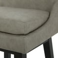 thumbnail image 6 of CHITA 26 inch Upholstered Swivel Faux Leather Counter Bar Stools with Back & Wood Legs, Stone Gray, 6 of 9