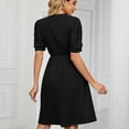 thumbnail image 6 of Idoravan Women's Summer T Shirt Dress Clearance Womens Short Sleeve V-Neck Solid Color Pocket Makings Dress, 6 of 6