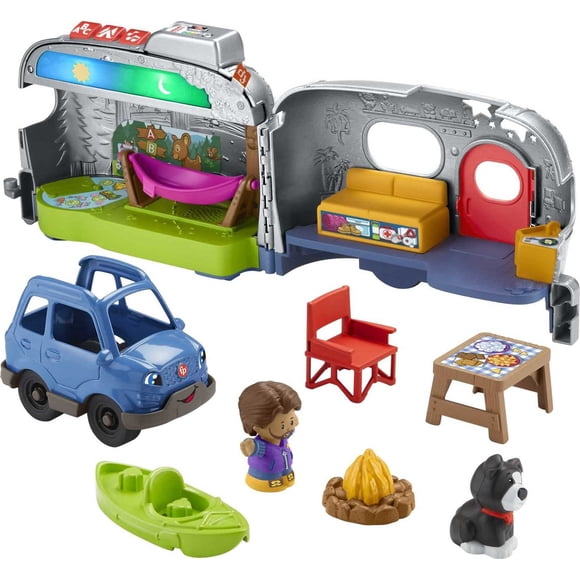 Fisher-Price Little People Light-Up Learning Camper, vehículo 2 en 1 y Playso Interactive Fisher Price Fisher-Price