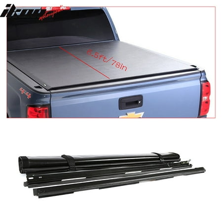 Compatible with 97-03 Compatible withd F-150 6.5ft/78in Bed Black Vinyl Roll Up Soft Tonneau