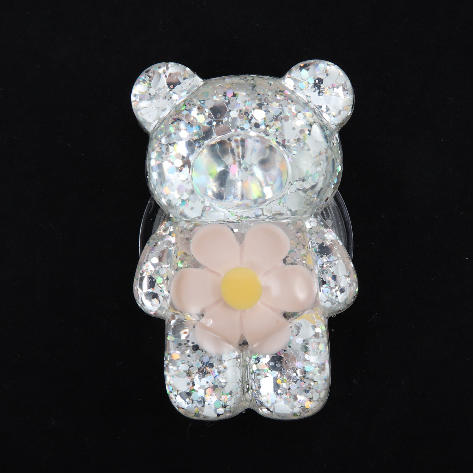 Unique Bargains Bear High-Shine Hexapetalous Flower Phone Grip Pink