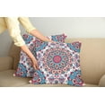 thumbnail image 2 of Ambesonne Ethnic Throw Pillow Cover 2 Pack, Oriental Style Floral Retro, 20", Turquoise Pale Pink, 2 of 5