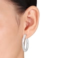 thumbnail image 6 of Everly Women’s 40mm Sterling Silver Hoop Earrings, 6 of 7