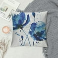thumbnail image 2 of Creowell  Blue Throw Pillow Cushion Cover, Watercolor Style Effect Floral Design Abstract Art Cornflower Illustration, Zippered Double-Side Digital Print Decor,  Pale Blue and Blue, 2 of 5
