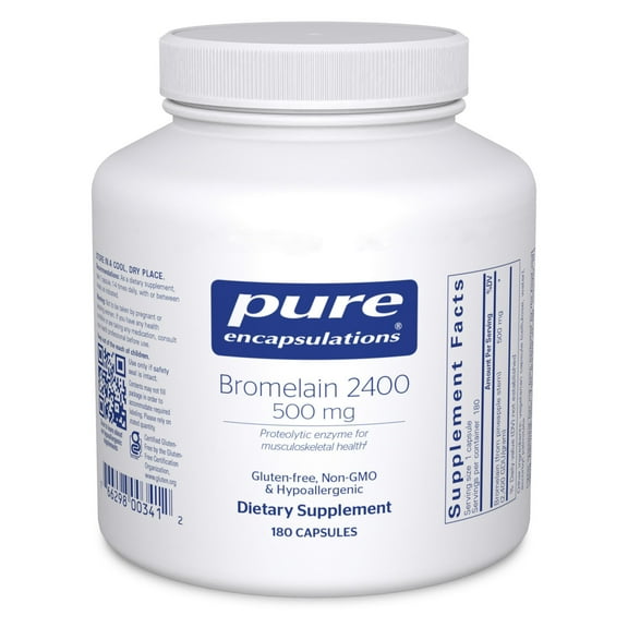Pure Encapsulations Bromelain 2400 500 mg - For Digestive Support & Musculoskeletal Health - Supports Joints & Muscle Recovery* - Proteolytic Enzymes - Vegan - 180 Capsules