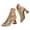 Gold, variant on Women's Sandals Hoop and Loop Chunky Mid Heel Open Toe Dressy Casual Summer Ankle Booties