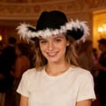 thumbnail image 2 of AWZXDE Men Women Western Cowboy Hat With Large Brim Decorative Trimmings For Parties Concerts, 2 of 3