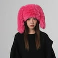 thumbnail image 6 of vnanda Ladies Hat Fluffy Rabbit Ear Ladies Winter Hat Thick Plush Windproof Warm for Women Men Unisex Knitted Cosplay Party Unisex Knitted Hat, 6 of 8
