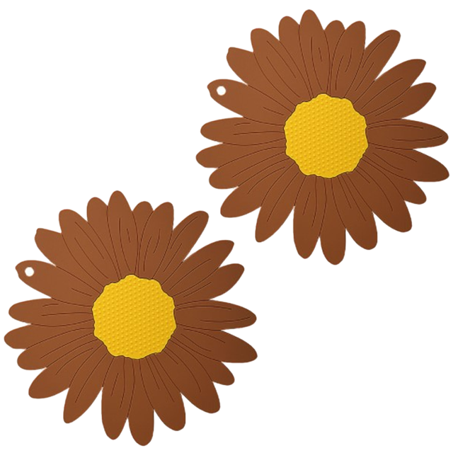 PVC Sunflower Hot Pot Holder Hot Pads for Table and Countertop, for Pots & Hot Dish, Non Slip Coasters