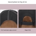 thumbnail image 3 of Sombrero de béisbol marrón claro con pelucas de pelo corto, sombrero sintético de pelo Bob para mujer, verano, 3 of 5
