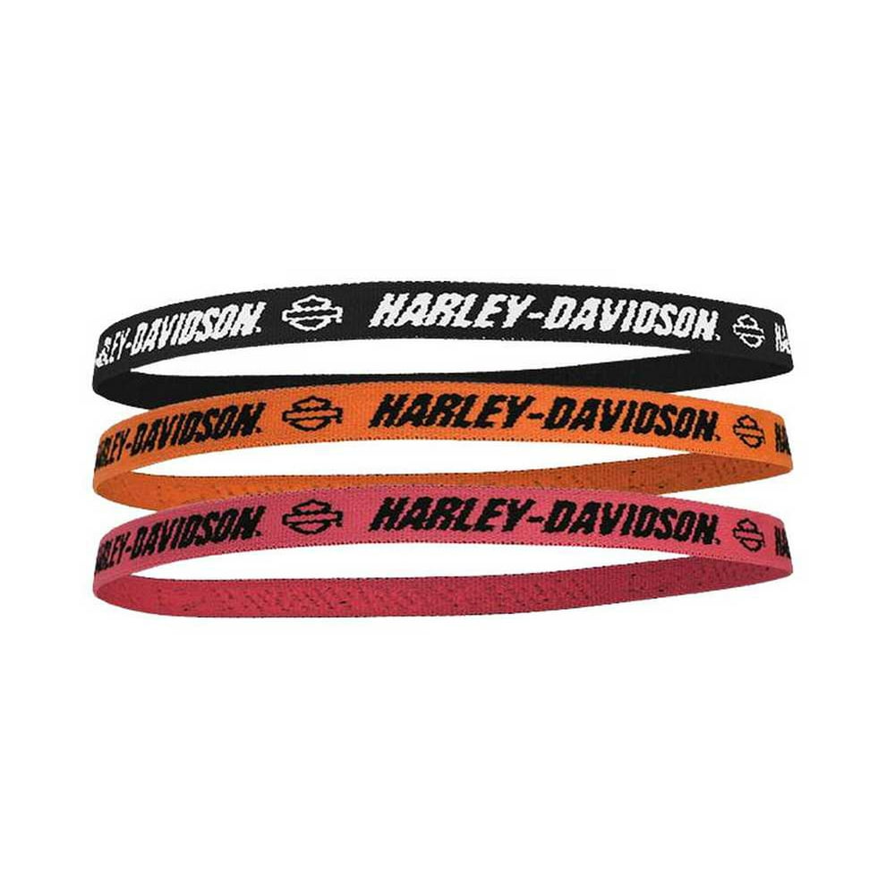 HarleyDavidson Women's Headbands, Elastic Pink, Black & Orange