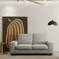 Abakan Linen Loveseat Sofa with Solid Wood Frame, Living Room Chair, Couch for Small Spaces, Removable Back Cushion and Easy Tool, Light Grey,71.25" Wide 2 Seater Sofa for Living Room