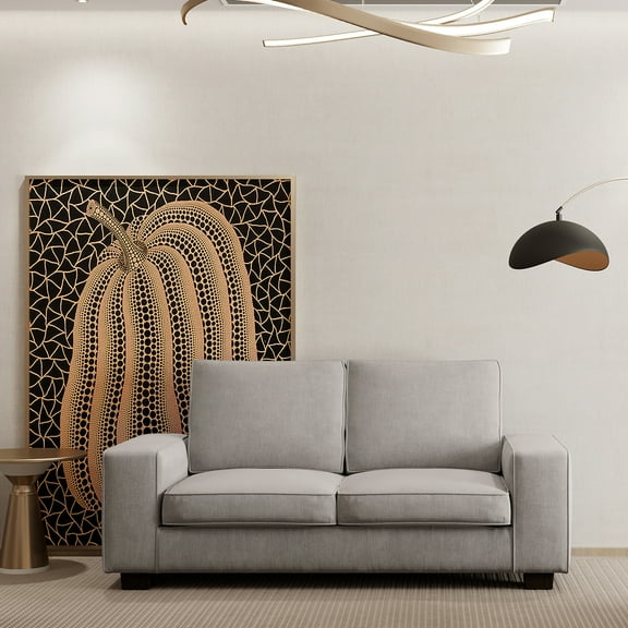 Abakan Linen Loveseat Sofa with Solid Wood Frame, Living Room Chair, Couch for Small Spaces, Removable Back Cushion and Easy Tool, Light Grey,71.25" Wide 2 Seater Sofa for Living Room