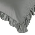 thumbnail image 6 of PiccoCasa 2Pcs Satin Pillowcases Ruffled Pillow Shams, Standard Deep Grey, 6 of 8