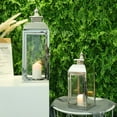 thumbnail image 4 of JHY DESIGN Silver Stainless Steel Candle Lantern with Tempered glass 20.5"&15" High Candle Lanterns for Indoor Outdoor, 4 of 6