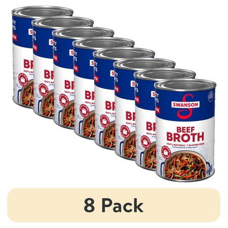 (8 pack) Swanson 100% Natural, Gluten-Free Beef Broth, 14.5 oz Can