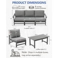 thumbnail image 2 of HDPE Outdoor Patio Furniture Set, 7-Piece Sofa Set with 5-Seat Couch 2 Coffee Tables, Weatherproof Conversation Set with Cushions, All-Weather Waterproof, for Garden, Porch & Backyard, 2 of 6