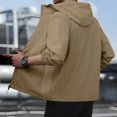 thumbnail image 4 of Mens Windbreaker Hooded Jackets Lightweight Zip Up Waterproof Jacket with Pockets Loose Fit Outdoor UV Sun Running Shirts, 4 of 8