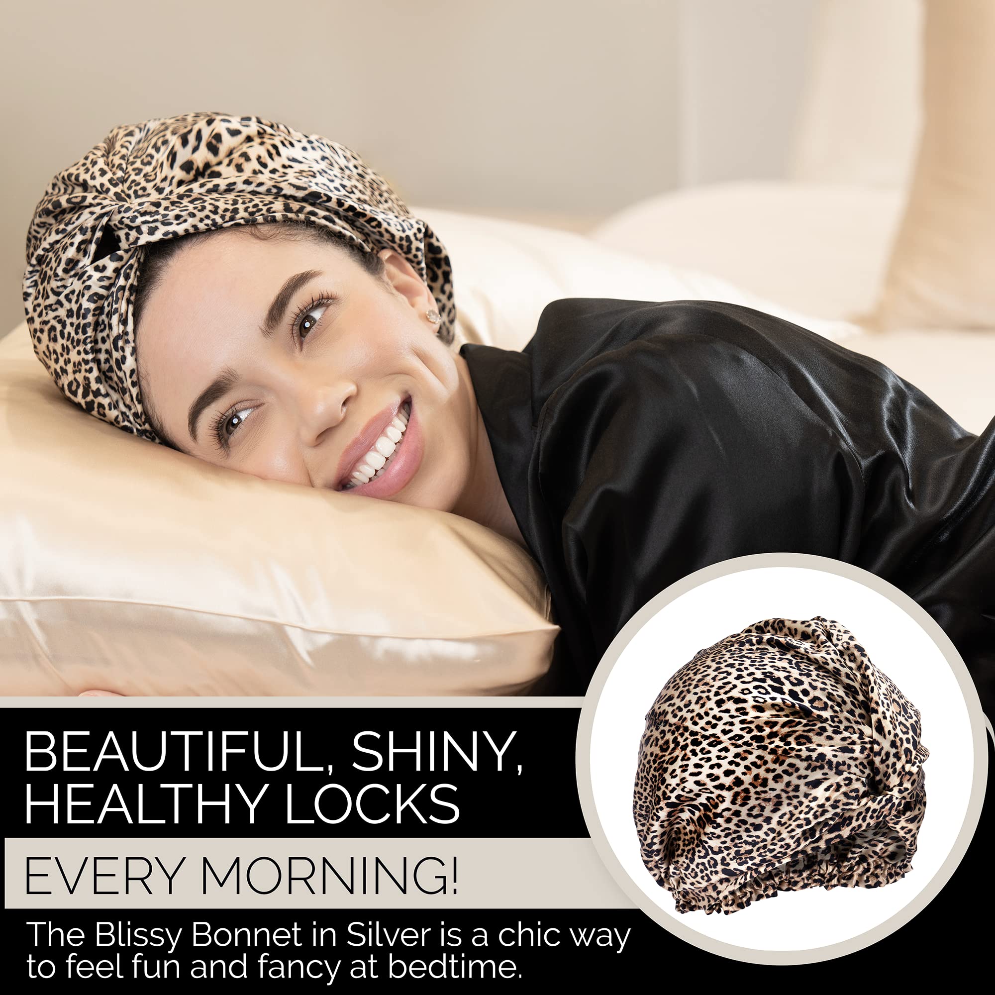 BLISSY Silk Bonnet for Sleeping for Long and Curly Hair 