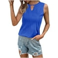 thumbnail image 3 of HAPIMO Women's Summer Tank Tops O-Neck Blouse Gradient Leopard Print Tops Casual Tunic Swing Camis Vest Sleeveless Shirts for Girls Hollow Out Camisole Blue XXL, 3 of 4