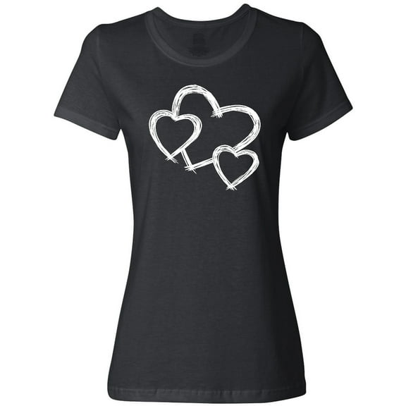 Inktastic Three White Hearts Women's T-Shirt