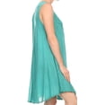thumbnail image 3 of Sakkas Vilaya Short Sleeveless Embroidered Sequin Tank Top Caftan Dress / Cover Up - Aqua - OS, 3 of 4
