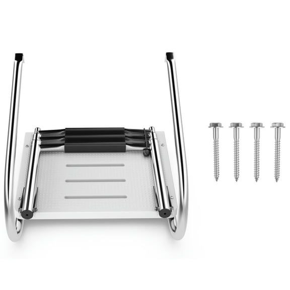 Resenkos 3-Step Telescoping Boat Ladder with Fiberglass Platform and Handrails