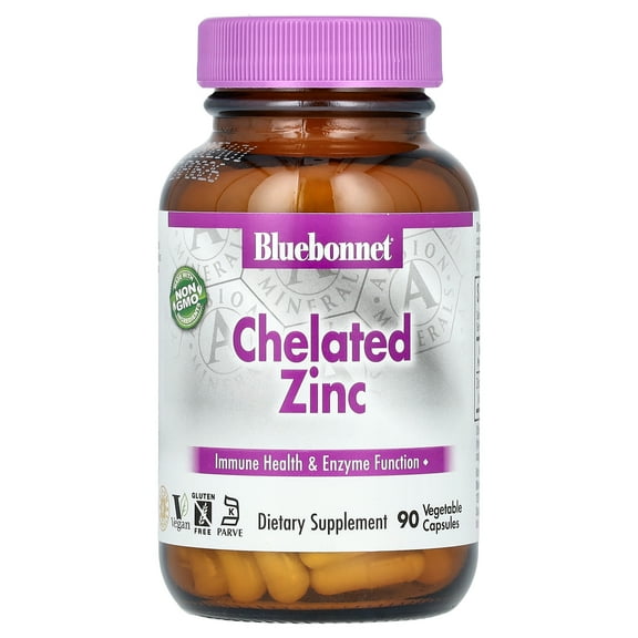Bluebonnet Albion Chelated Zinc Immune Health & Enzyme Function*, 90 Vegetable Caps