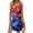 Sky Blue, variant on USA America Independence Day Women's Sun Dress USA Flag Graphic Casual T-Shirt Mini Sundresses with Pockets
