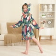 thumbnail image 4 of FORMRS Kids Bathrobe Unisex Hooded Robe Toddler Pajamas Sleepwear, Size 4-6T, Blue Apple Pattern, 4 of 7
