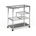 thumbnail image 5 of Furniture of America Baza Contemporary Chrome Metal Serving Cart with Stemware Rack by, 5 of 5