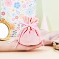 thumbnail image 4 of ERDS-10 Pcs 5.5x5 Inch Deep Pink Velvet Drawstring Bags Candy Bags Fabric Velvet Cloth Gift Pouches for Christmas Jewelry Wedding Favor Ring Small Gift, 4 of 4