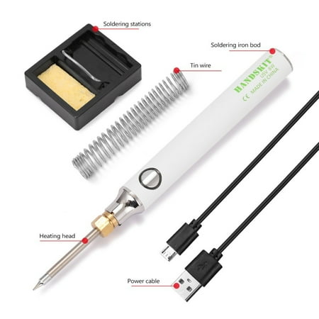 

ZHONGXJY Soldering Iron 5V 8W Adjustable Temperature Electric Soldering Iron Kit with Soldering St and Soldering Wire