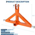 thumbnail image 4 of QinaQin Heavy Duty Tractor Quick Hitch Adapter, 2 x 2 Inch Receiver Tube with 10000 Lbs Towing Capacity, 4 of 8