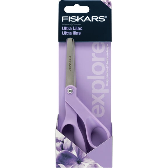 Fiskars Explore 8" Crafting and Fabric Scissors with Ergonomic Design, Ultra Lilac