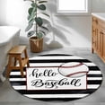 thumbnail image 3 of Black White Striped Round Area Rug 3Ft Washable Small Circle Rugs for Kitchen Entryway, Baseball Stripes Farmhouse Art Non-Slip Carpet Floor Mats Indoor Outdoor Carpet Runner Aesthetic Home Decor, 3 of 8