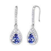 Beautlace 925 Sterling Silver December Birthstone Dangle Earrings, Pear Cut Hook Drop Earrings Jewelry, Birthday Christmas Valentine's Day Gift for Women/Mom/Wife