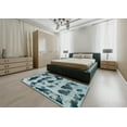 thumbnail image 5 of Ahgly Company Machine Washable Indoor Square Abstract Greenish Blue Green Area Rugs, 7' Square, 5 of 7