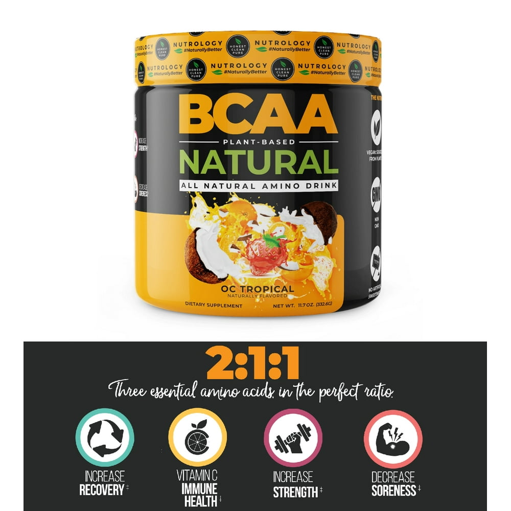 Nutrology BCAA Natural Plant Sourced Amino Acid Drink OC Tropical