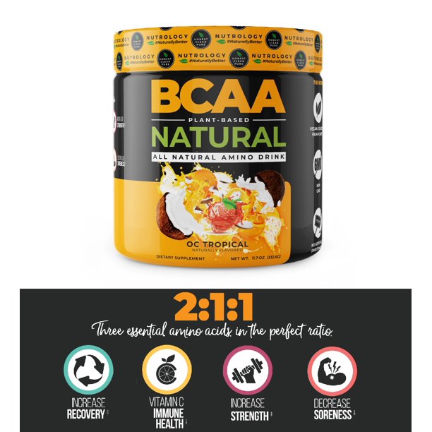 Nutrology BCAA Natural Plant Sourced Amino Acid Drink OC Tropical
