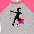 thumbnail image 4 of Inktastic Girl Playing Soccer- Pink and Yellow Stars Girls Baby Bodysuit, 4 of 5