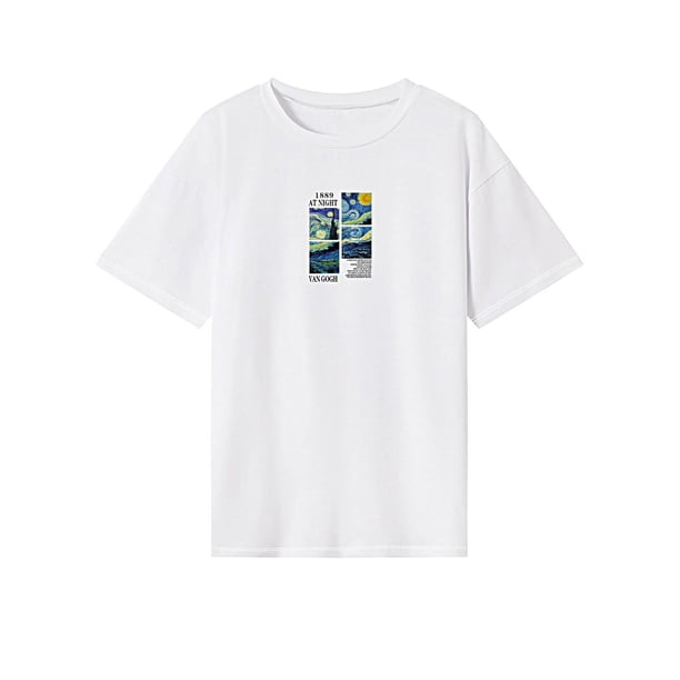 Camiseta de Mujer de Verano para Mujer, Camiseta Básica Suave Y Elegante para Vacaciones Y Camping XL