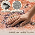 thumbnail image 6 of ODIKA 5'x7' Washable Area Rug Orange Fall Vintage Boho Farmhouse Terracotta Medallion with Distressed Floral for Dining Room, Under Table, Home Office, Non-Slip Chair-Friendly, 6 of 7