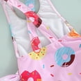 thumbnail image 4 of Sunnyoo Little Girls One-Piece Swimsuit Doughnut Prints Ruffle Bow Swimwear Bathing Suit, 4 of 4