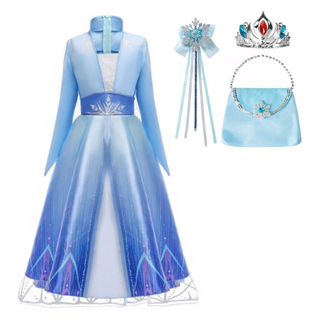 Vestido de princesa Frozen para niñas, disfraz de reina de las nieves Elsa, ropa para niños, fiesta de Halloween, Carnaval, niños, vestidos de Cosplay de 4 a 12 años, 7-8T Gao Jinjia LED