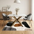 thumbnail image 3 of ODIKA 5'x7' Ultra-Soft Area Rug, Orange Throw with Black Brown Abstract Modern Asymmetric Brushstroke Design Washable, Bare feet friendly, Silk-Touch for Bedroom Home office, 3 of 7