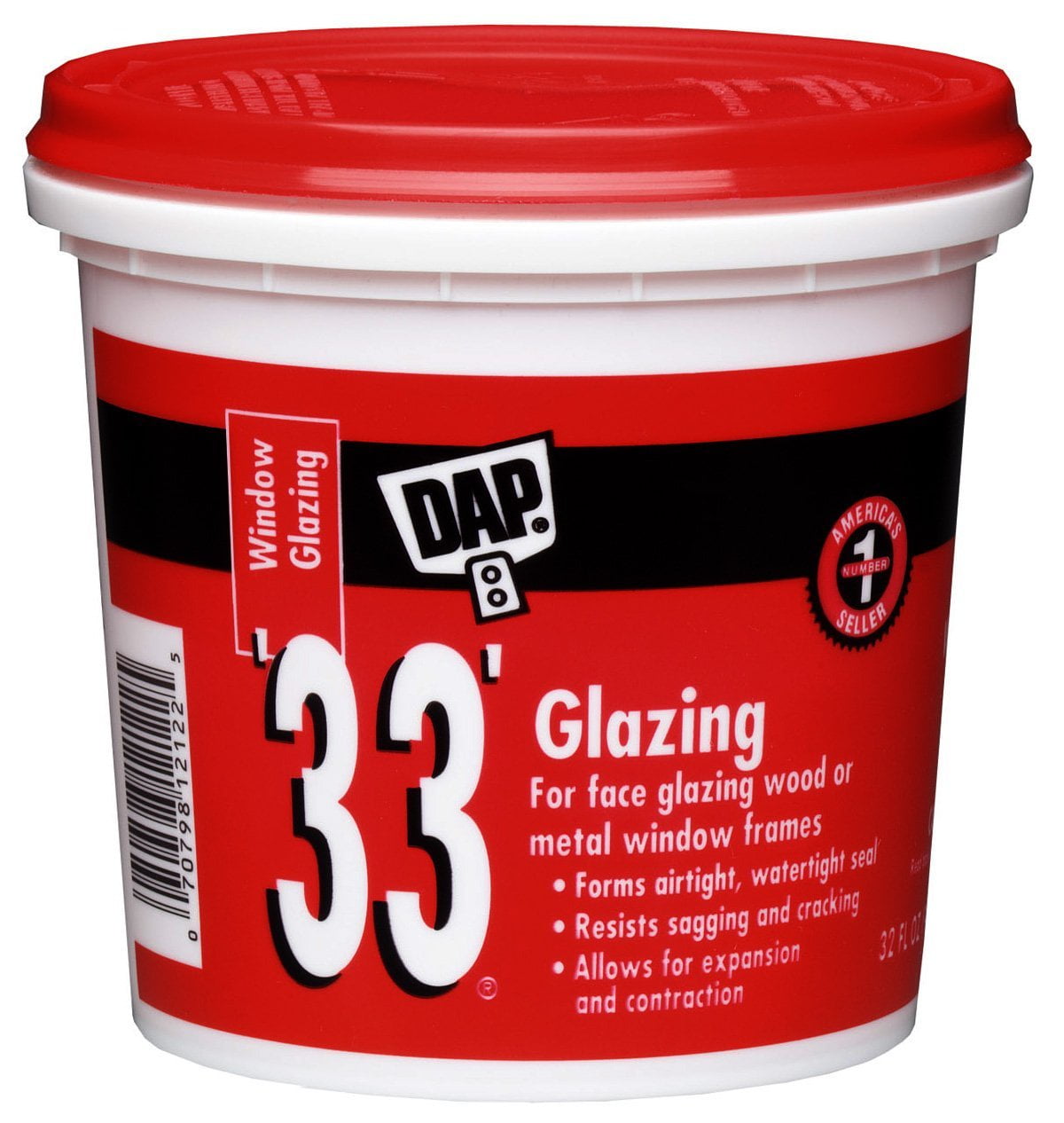 Dap 12122 33 Glazing Compound, 1Quart, White