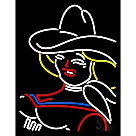 Girl With A Hat LED Neon Sign 24" Tall x 31" Wide - inches Black Square Cut Acrylic Backing, with Dimmer - Premium built indoor Sign for Strip Club, Dance club, Décor, Bar.