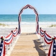 thumbnail image 6 of Junepar Red White Blue Patriotic Bunting Banner 19.7ft x 1.6ft 250 Year Anniversary 4th of July Large Yard Decor Star Stripe Garland for Outdoor Porch Garden & Fence, 6 of 7