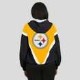 thumbnail image 5 of Women's WEAR by Erin Andrews Gold/Black Pittsburgh Steelers Retro Crinkle Full-Zip Hoodie Windbreaker, 5 of 5